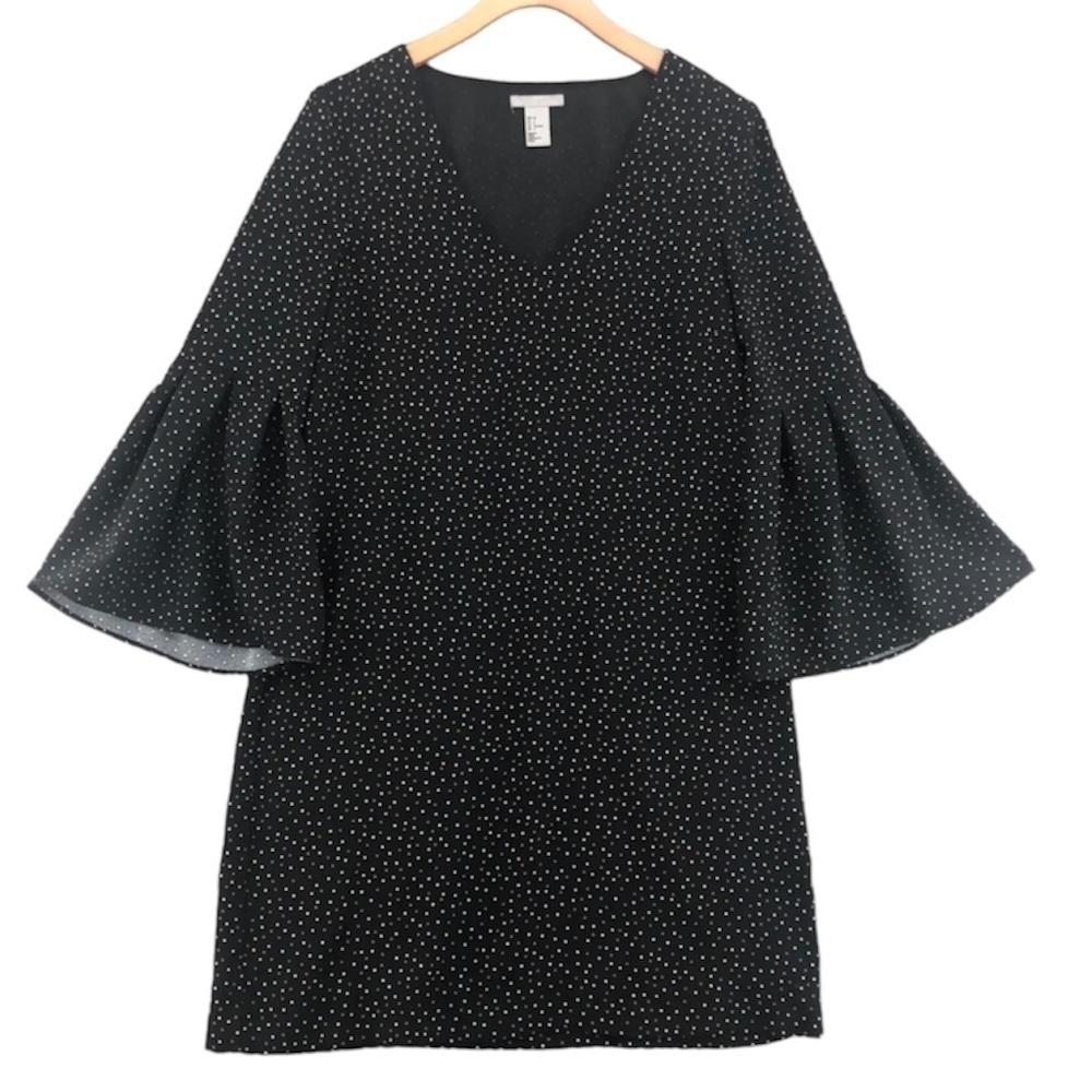 H&M Shift Polka Dot Knee Length Dress Size:6